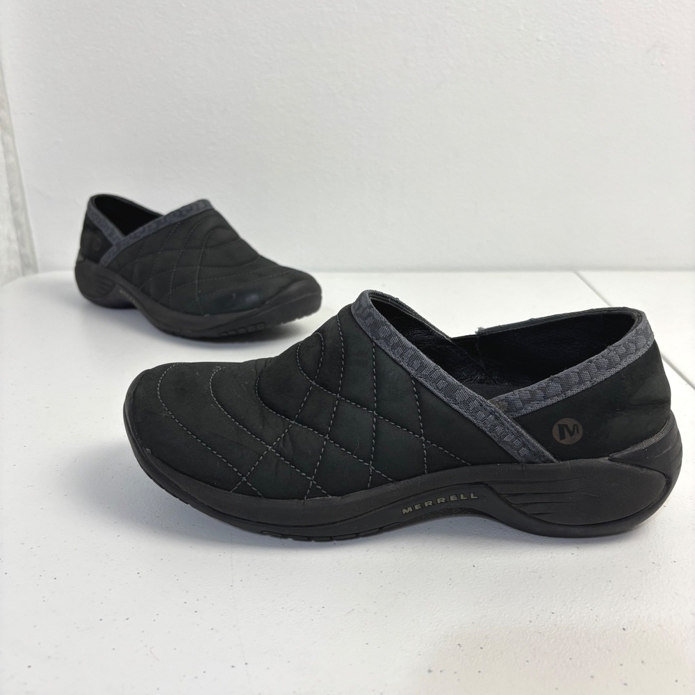 Merrell Encore Quilt Clogs Gorpcore Utility Black Leather Slip On Shoes Women 9